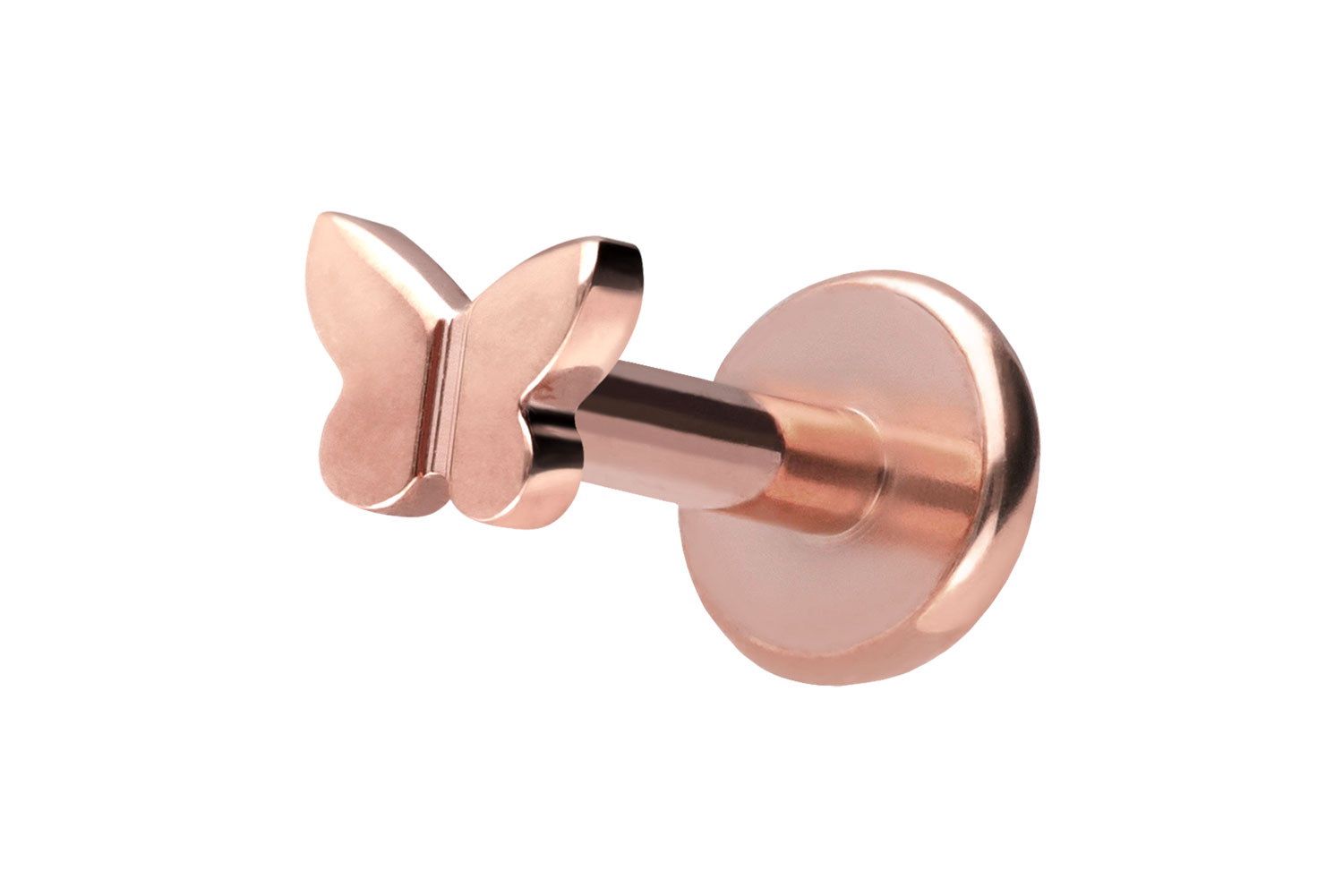 Titan Labret Piercing mit Push Fit SCHMETTERLING
